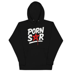 Unisex Streetwear Hoodie – “Porn Star” Graphic Pullover, Bold Adult Humor Hoodie
